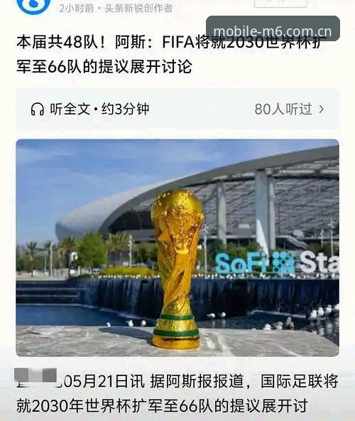 m6官方版手机版 2030世界杯扩军66队操作教程:从M6体育登录视角看中国男足新机遇